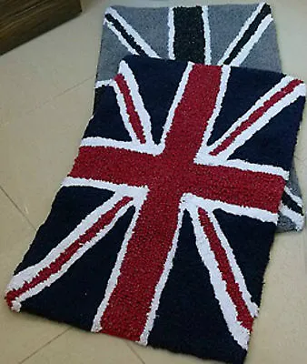 Union Jack Small Rug / Mat 50cm X 80cm Sparkle Flag Design Cotton • £12.99