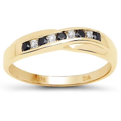 £139.99 • Buy 9ct Gold 0.25 Ct Sapphire & Diamond Channel Set Eternity Ring All Sizes H - X