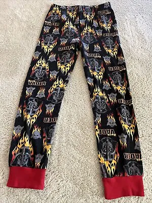 $6.50 • Buy Star Wars Boys Darth Vader Black Gray Yellow Flames Snug Pajama Pants 8