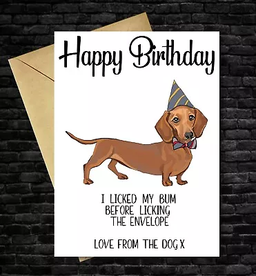 Funny Birthday Card Dog  Dachshund Lockdown For Dad Mum Friend Sister Brother • £2.14