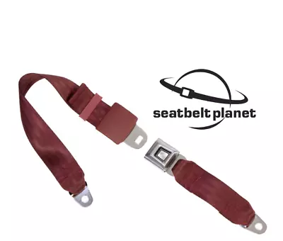 60  2-Point Lap Seat Belt All Metal Starburst Buckle Custom Made Black Tan Red • $25.95