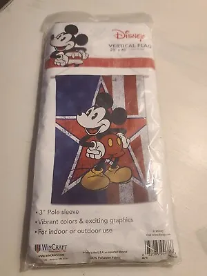 New Mickey Mouse Disney 28 X40  Banner Vertical Flag Wincraft (gg) • $24.99