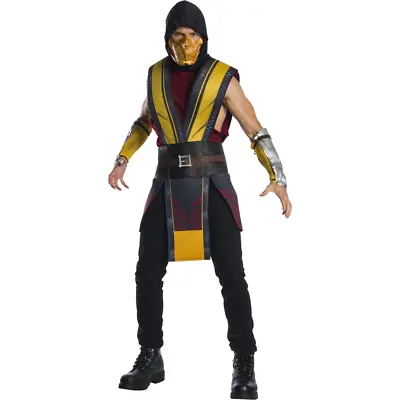 Scorpion Mortal Kombat 11 Adult Costume Combat Ninja Get Over Here Cosplay Game • $62.92