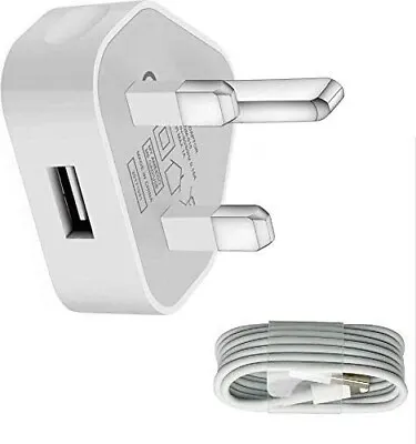 UK CE Charger Plug & Data Cable For Apple IPhone 5 6 7 8 Plus X XR 11 12 SE • £6.60