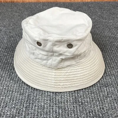 Vtg Banana Republic Hat XL White Bucket Safari Canvas Bucket 80s Mill Valley *d • $32.99