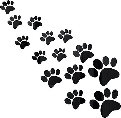 14 Pieces Paw Mirror Decals Dog Footprints Stickers Acrylic Paw Stickers Removab • $20.39