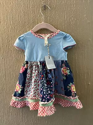 NWT MATILDA JANE 6-12 Months BABY BLUES DRESS BRILLIANT DAYDREAM Heart No Diaper • $49.99