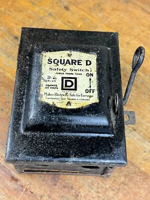 1922 SQUARE D Safety Switch Box 2 Pole 30A 125V RePurpose! Steampunk • $39