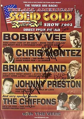 Bobby Vee Chris Montez & 2 - Signed Autograph Concert Tour Handbill (2002) • $149.41