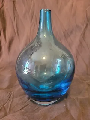 Ikea Modernist Salong Small Glass Bud Vase Retired MCM Blue Art Glass • $12.25