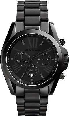 New Michael Kors MK5550 Bradshaw Black Stainless Steel Chrono Dial Unisex Watch • $124.95