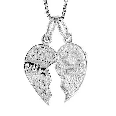 Sterling Silver Mizpah Heart Pendant / Charm Italian Box Chain • $15.99