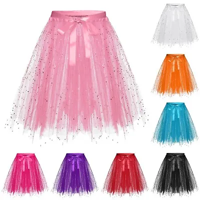 Women Tulle Petticoat Crinoline Underskirt Rockabilly Swing Tutu Skirt Dance • $7.99