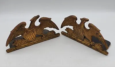 Gorgeous Solid Brass 1952 Virginia Metalcrafters Vm Spread Eagle Bookends • $43