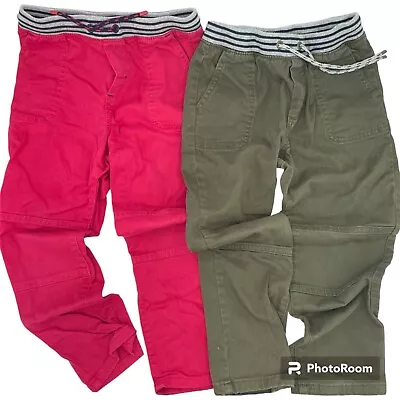 Gymboree Boys Size 5T Set Two Pair Pull-On Chinos Pants Slacks Red Green EUC! • $9