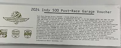 2024 Indianapolis 500 Indy 500 / Sunday After Race Garage Pass • $18