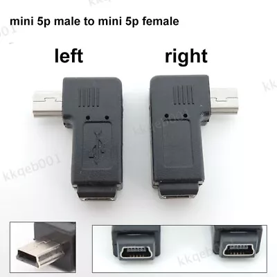 Mini USB 5pin Elbow Male To Female 90 Degree Adapter M To F Left And Right Angle • $2.02