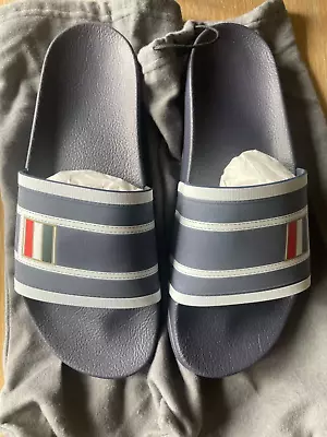 Thom Browne New York Trompe Pool Slide Sliders IT44 UK10 Italian Made • £149.99