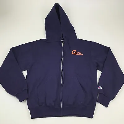 Champion Ccatc Sweater Hoodie Size Small S Purple Full Zip Long Sleeve Hooded • $28.77