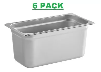 6 Pack Choice 1/3 Size 6 In. Deep Anti-Jam Stainless Steel Steam Table Hotel Pan • $89.31