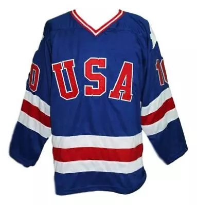 Any Name Number Team USA Miracle On Ice Retro Custom Hockey Jersey Blue  • $49.99