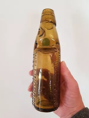 Amber 10oz Codd Bottle From Wellingboro  Very Good Condition.  • £150