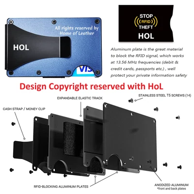 £4.91 • Buy HoL RFID Block Metal Credit Card Holder Business Security Case Wallet Travel H4