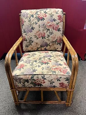 Vintage Rattan Bamboo Lounge Chair W/ Cushions • $799.99