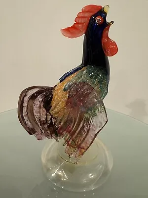C60 Large Rare Murano Art Glass AVEM Bird Figurine Rooster Statue Millefiori Eye • $275
