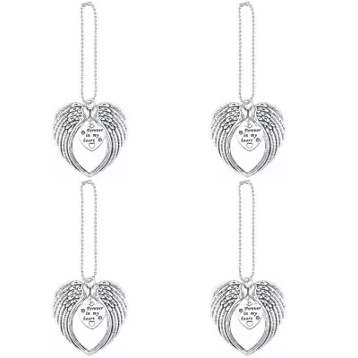  4 PCS Heart Wings Pendant Upside Down Cross Earrings Angel Pet • £12.59