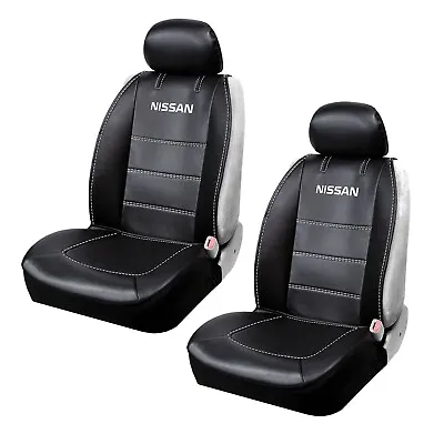 ⭐️⭐️⭐️⭐️⭐️ NISSAN Seat Covers Premium PU Leather Sideless Car Truck SUV VAN Gift • $59.99