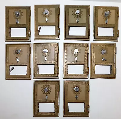 Lot Of 10 Vintage Brass US Post Office Mail Box Doors 1960’s Combination Lock • $29.99