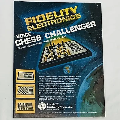 Vintage 1979 Challenger Voice Chess Electronic Game Color Print Ad 8 X 11 • $6.97