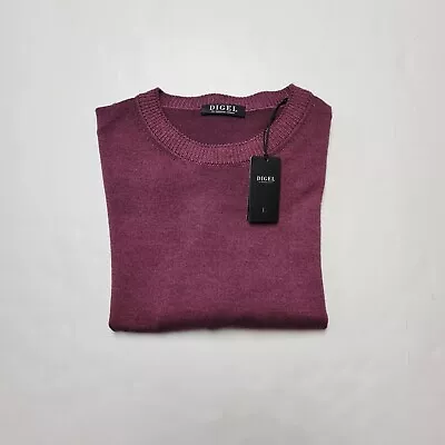 $166.50 • Buy DIGEL 2XL (56 EU) Dark Red Merino Wool Crew Neck Men's Sweater NWT Italy Made 
