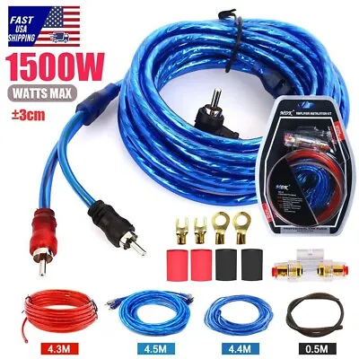 Car Audio Cable Kit 1500W Amp Amplifier Install RCA Subwoofer Sub Wiring 8 Gauge • $7.89