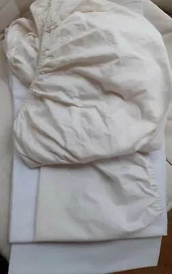 4× Sheets For Rocking Crib Mattress John Lewis + Ikea Cream White2×fitted 2×flat • £7