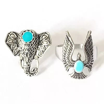 Wholesale 30pcs Animals Vintage Rings Men Women Metal Silver Plated Punk Jewelry • $19.94