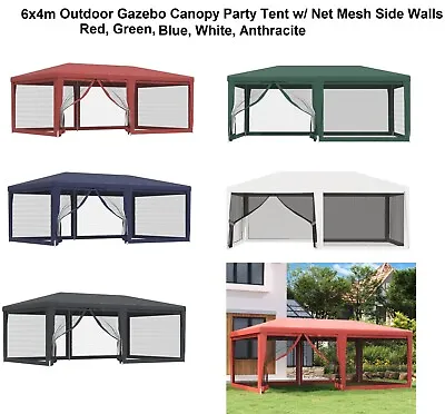 $228.59 • Buy 6x4m Outdoor Gazebo Canopy Marquee Wedding Party Tent W/ Side Walls Net Mesh