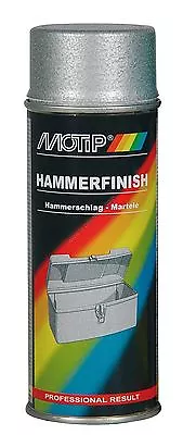 6 X MOTIP SILVER HAMMER FINISH LACQUER SPRAY PAINT 400ML - M04013 • £51.42