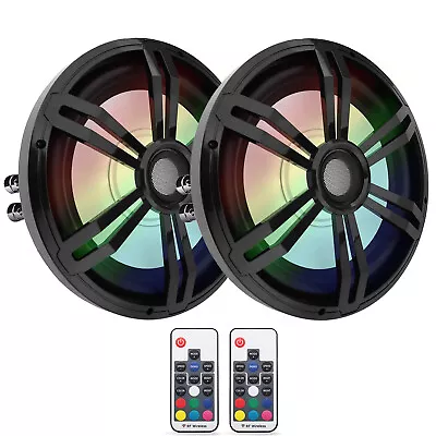 1 Pair (QTY 2) Of Pyle PLRGSW104BK 10  400W Slim Black Subwoofer RGB LED Combo • $90.99