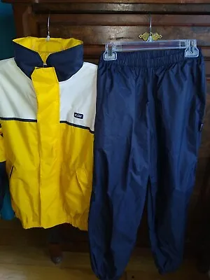 $175 • Buy Gill Rainfair Nantucket Suit Set S Jacket, M Pants Yellow White Navy Sailing