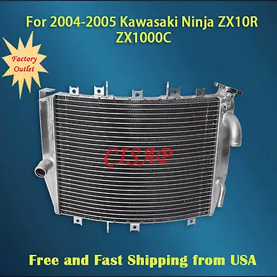 New All Aluminum Radiator For Kawasaki Ninja ZX10R ZX1000C 2004-2005 • $68.99