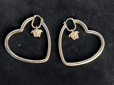 Versace Heart Shaped Hoop Earrings  • $120