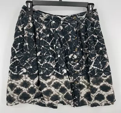 Thakoon For Target Skirt Womens 1 Black Casual Tie Dye Front Buttons Boho • $12.90