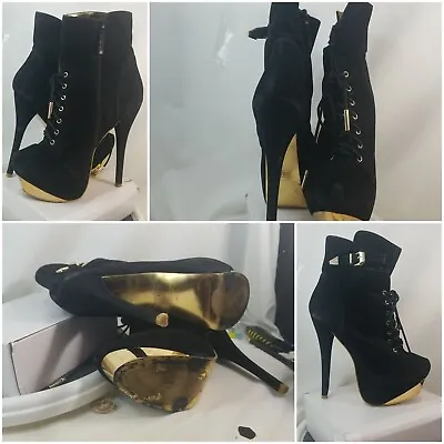 Women's 8.5 Super High Heels SHARK Ankle Boots Platform Stiletto Shoes Nightclub • $19.89