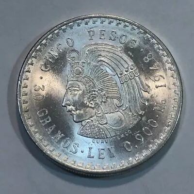 1948-Mo Nice BU CINCO PESOS 5-peso Large Silver Coin. #mn20 • $43