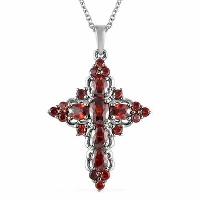 Red Cubic Zirconia Cross Pendant Necklace For Women Magnetic Clasp Gifts 20  • $17.99