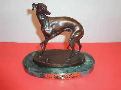 P.J. Mene Signed Bronze Greyhound Sculpture (8 By 9 By 6 ) • $295