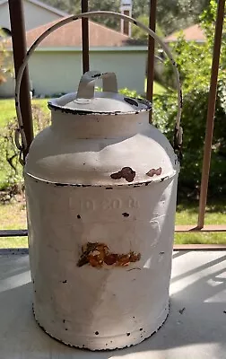 Antique Metal Vintage Jug Milk Can LIQ 20 Qt • $13.99