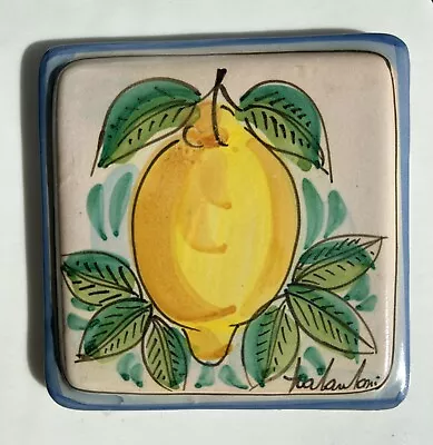 Fratantoni Vietri Italian Terra Cotta Wall Hanging Tile Trivet Fruit Italy Lemon • $26